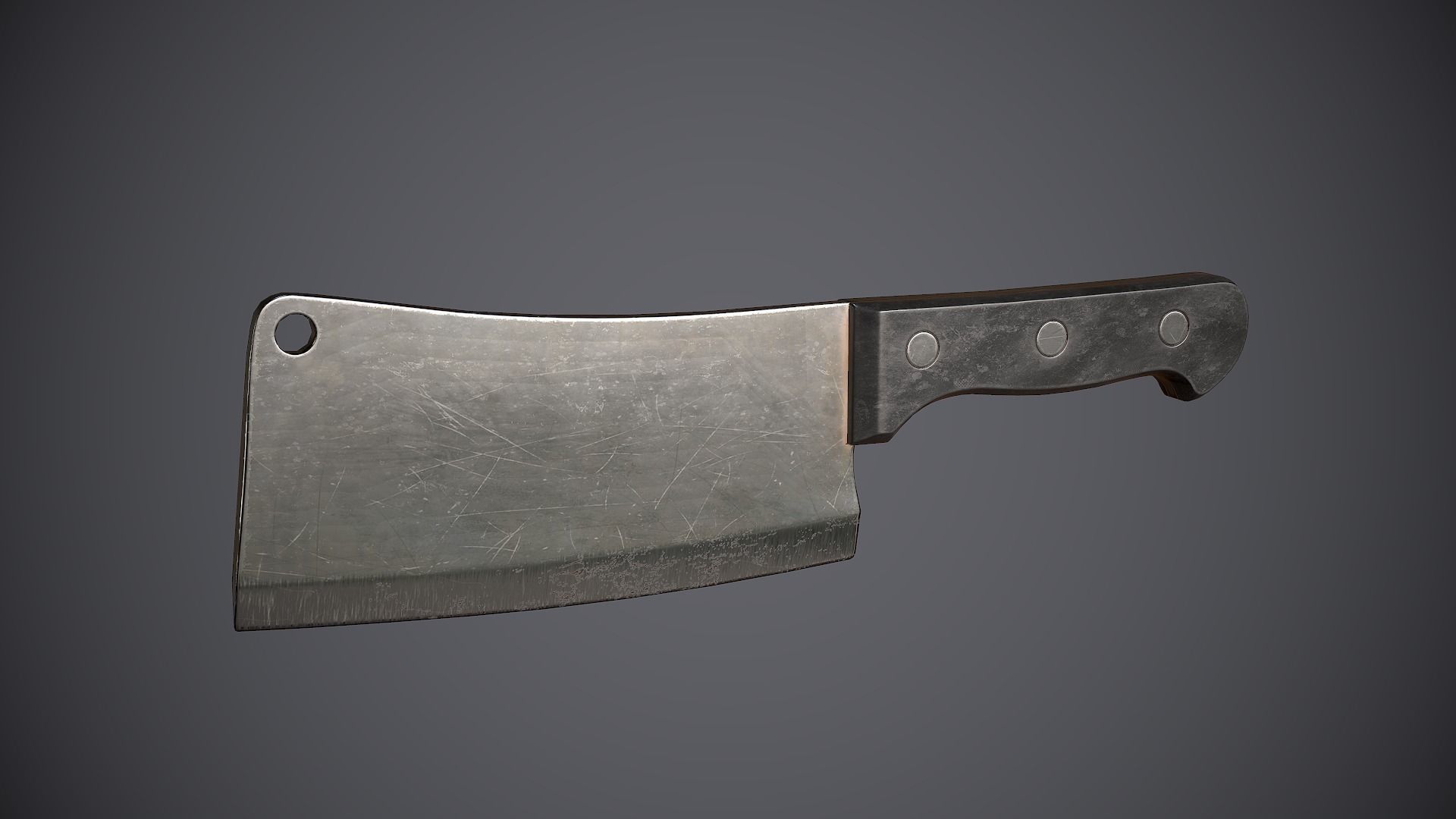 Cleaver knife Low-poly 3D model_1
