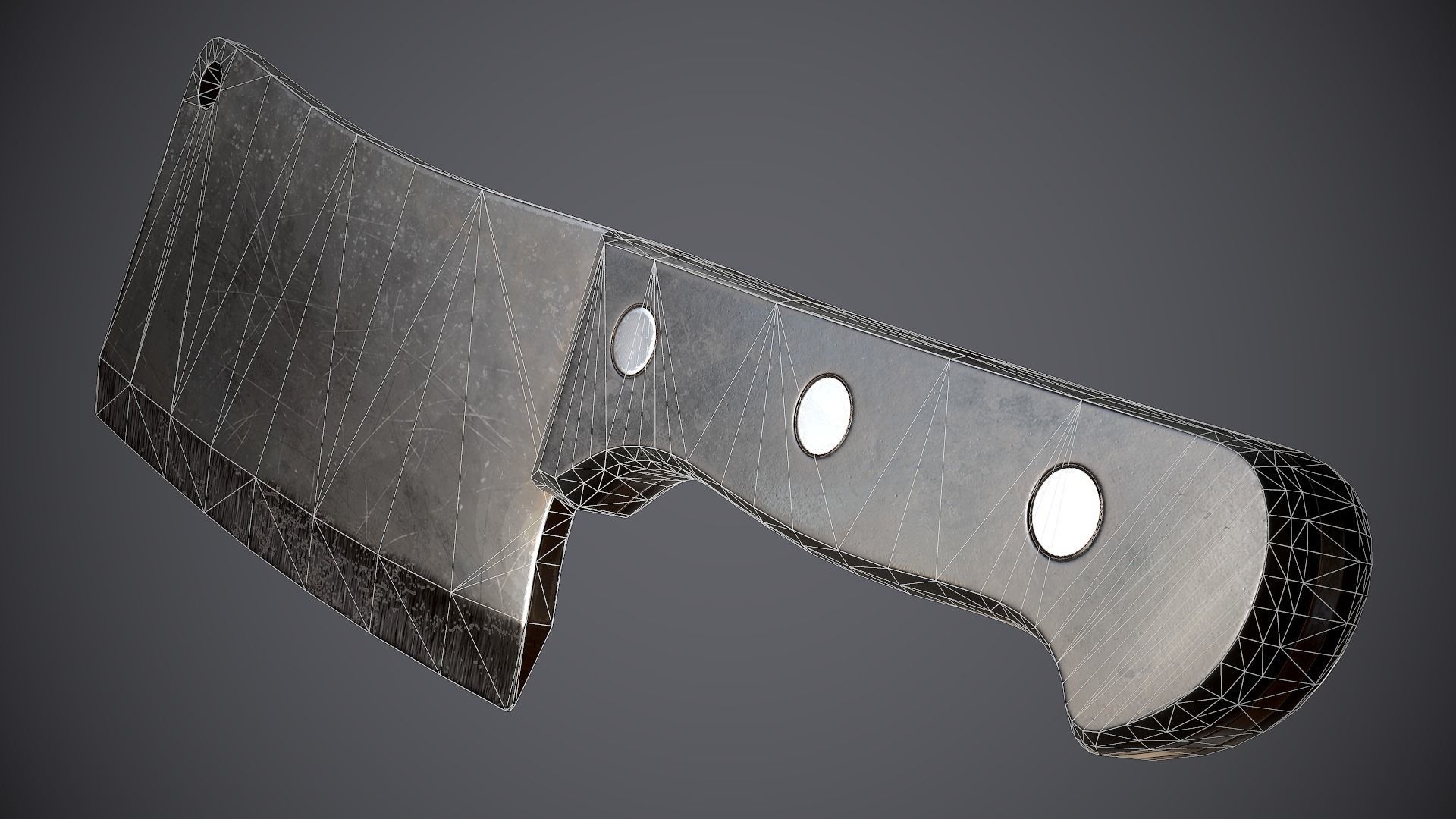 Cleaver knife Low-poly 3D model_12