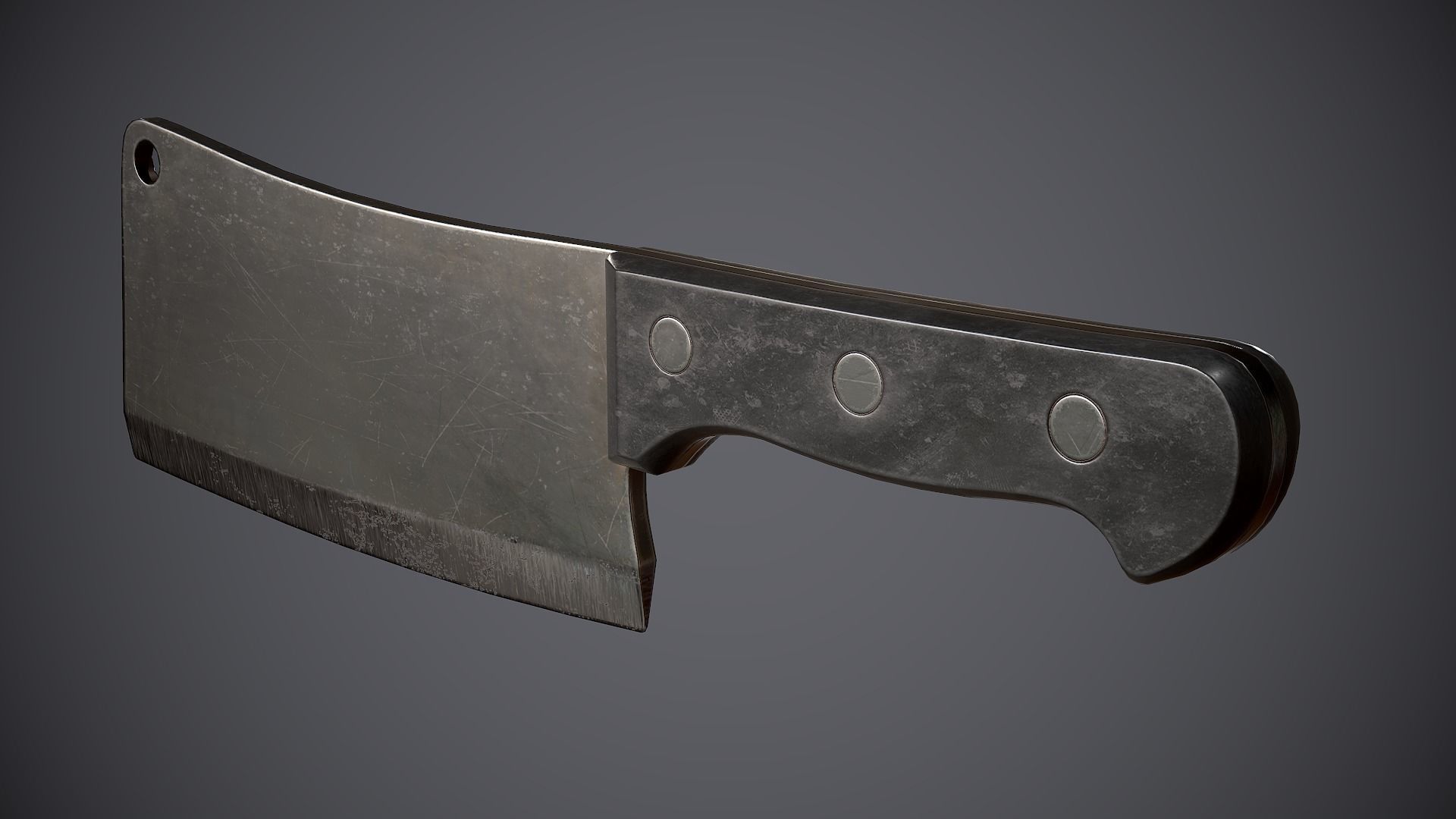 Cleaver knife Low-poly 3D model_5