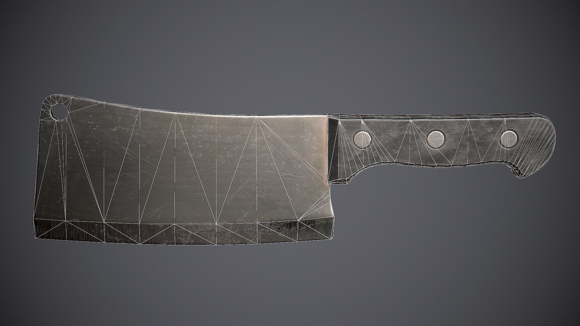 Cleaver knife Low-poly 3D model_4