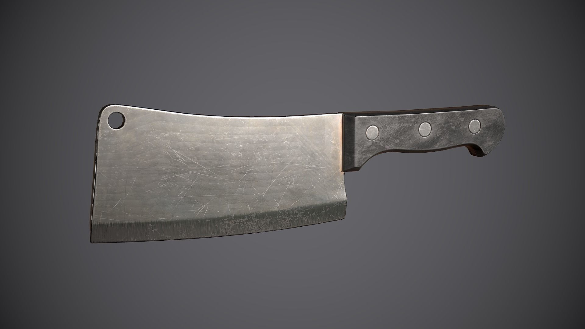 Cleaver knife Low-poly 3D model_13