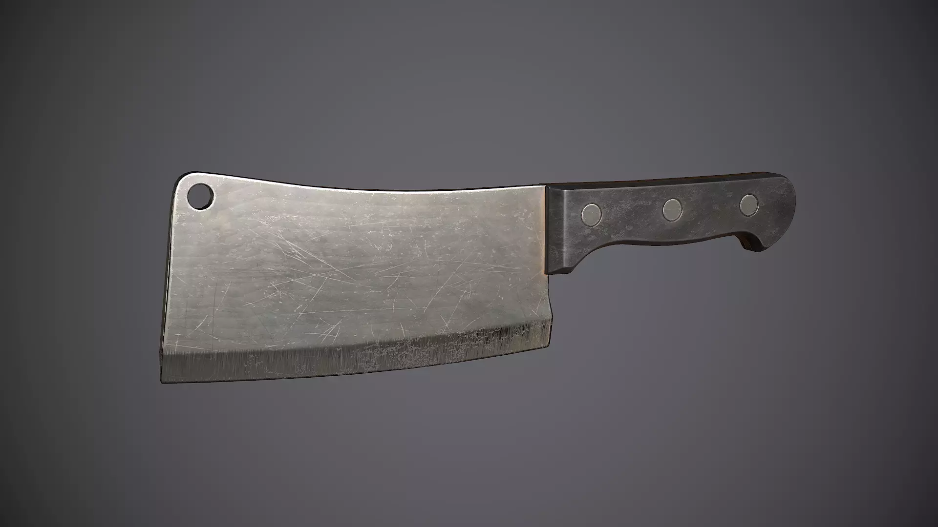 Cleaver knife Low-poly 3D model_0
