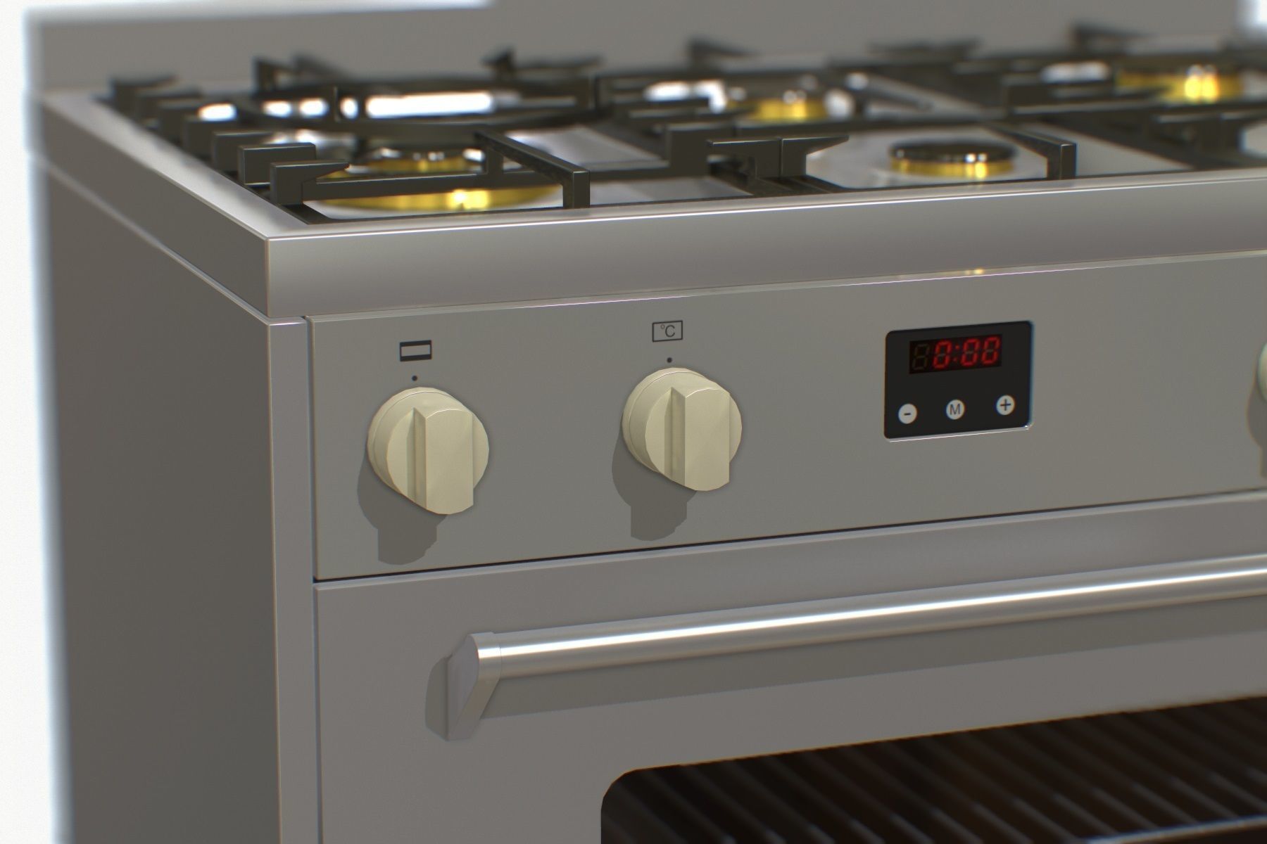 Electric Oven Low-poly 3D model_9