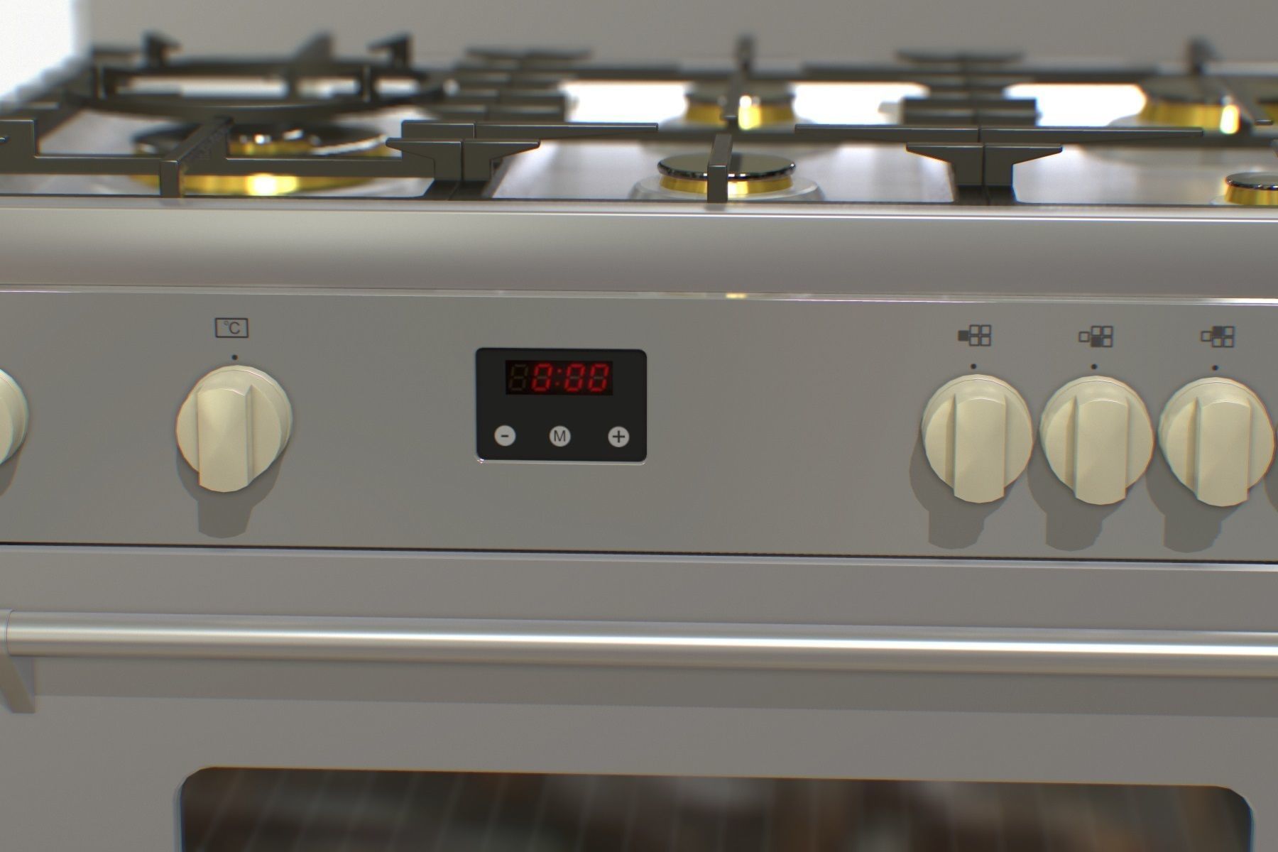 Electric Oven Low-poly 3D model_10