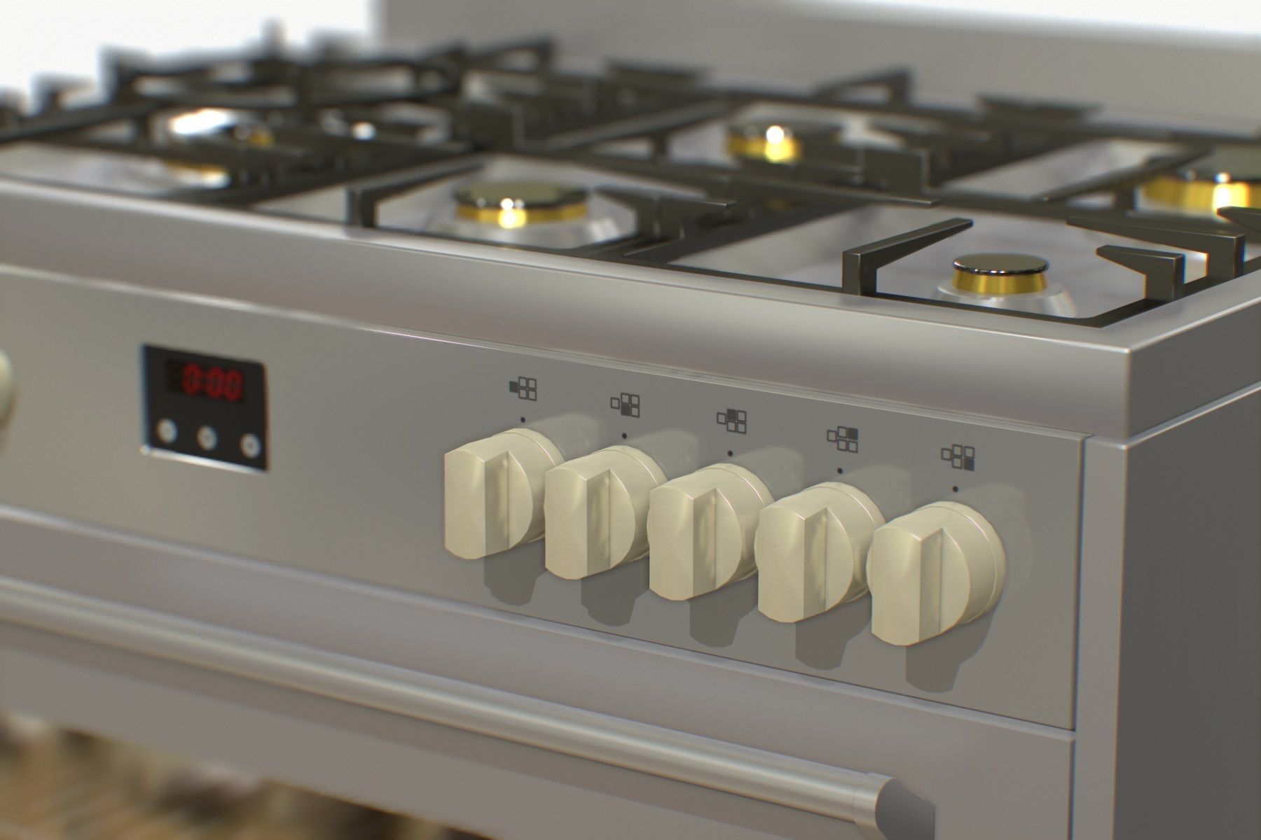 Electric Oven Low-poly 3D model_11