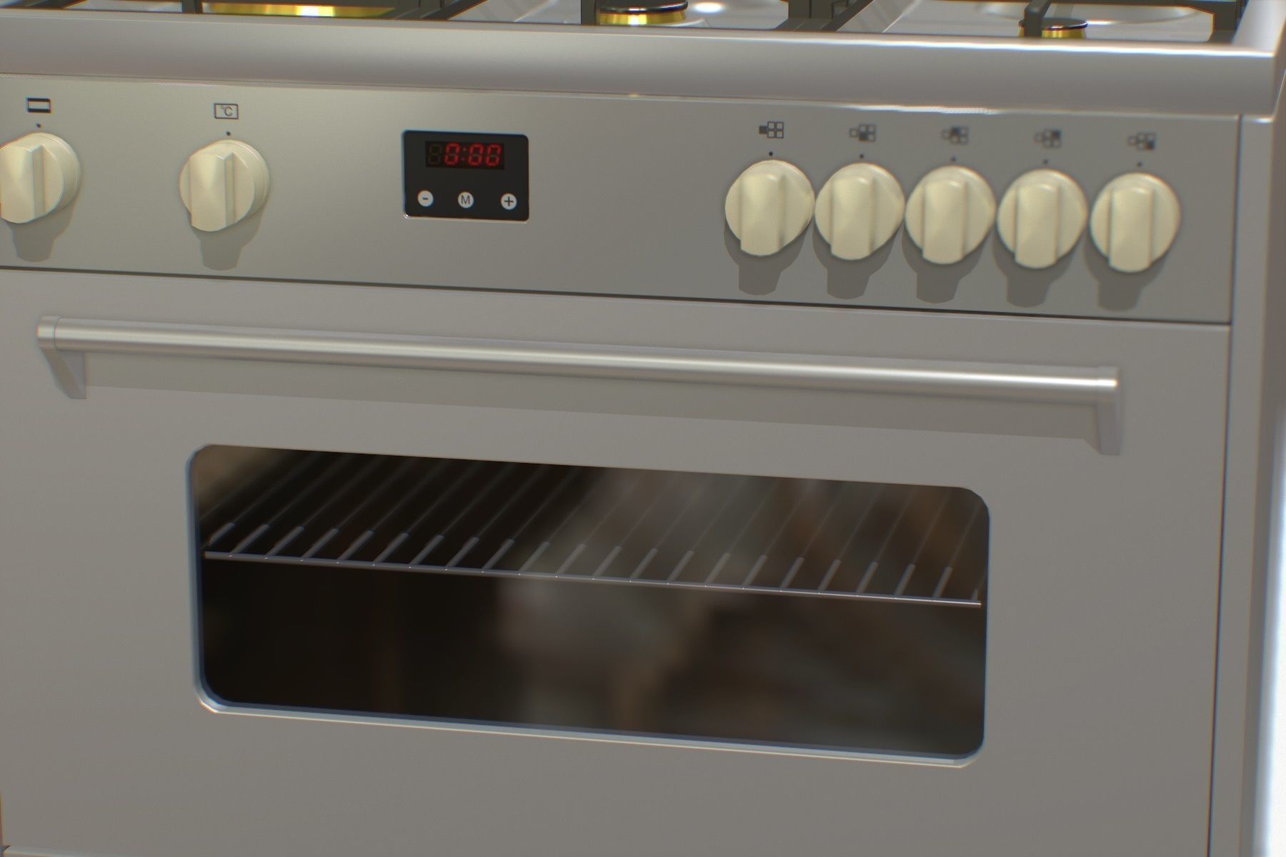 Electric Oven Low-poly 3D model_14