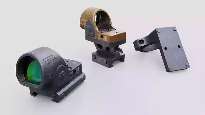 Trijicon SRO Specialized Reflex Optic Low-poly 3D model
