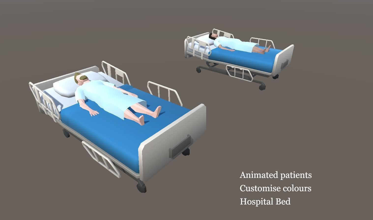 Low poly hospital people with randomisation script Low-poly 3D model_12