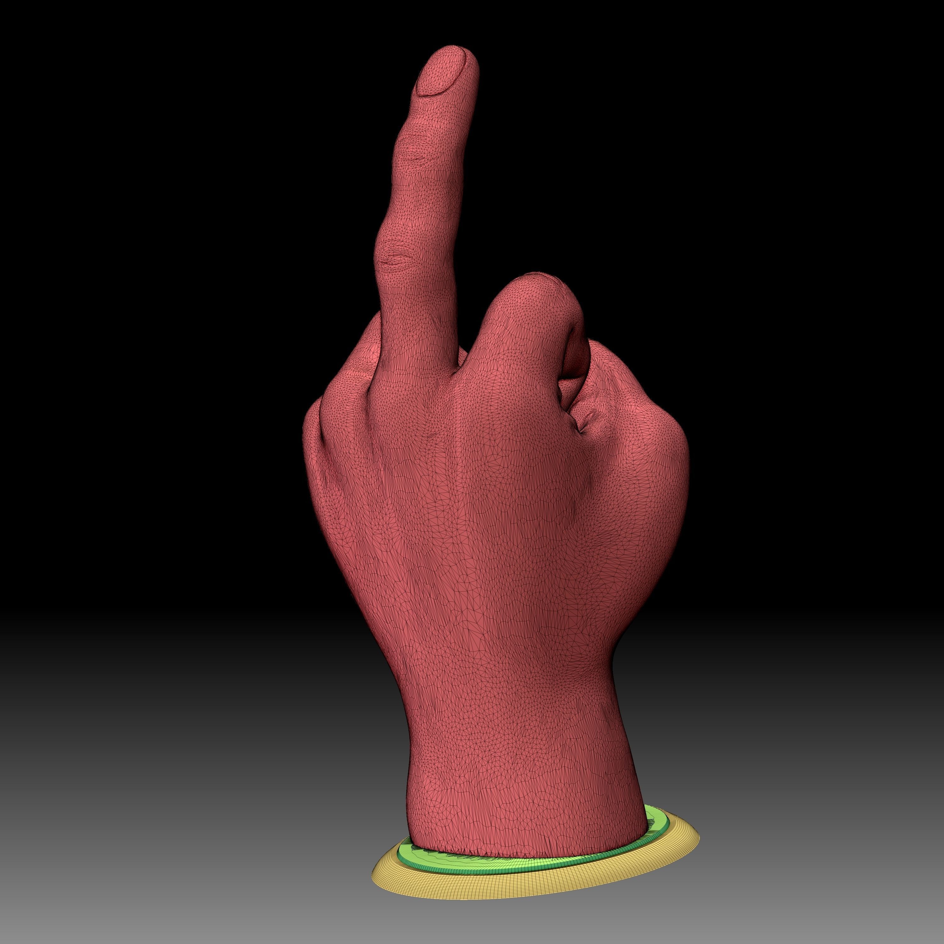 Middle finger fuck you flip off bird hand gesture 3D print model_6