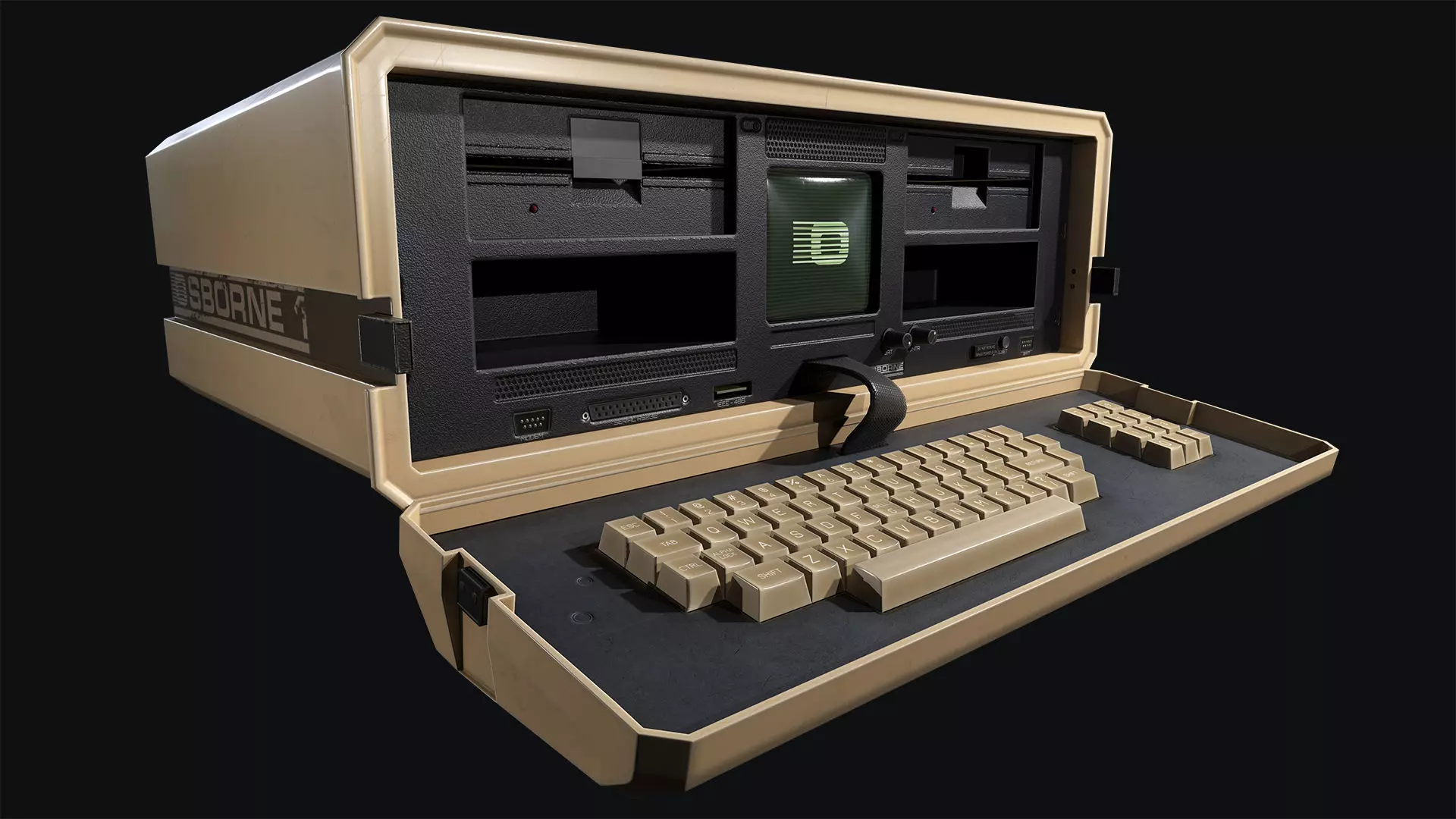 Retro PC Osborne 1 Low-poly 3D model