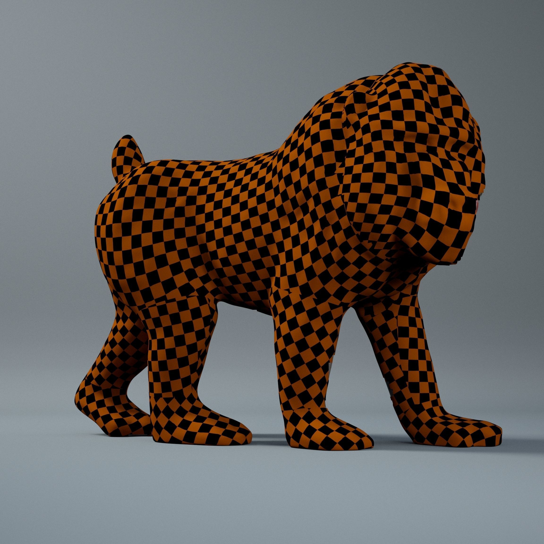 Mandrill baboon 3D model_2