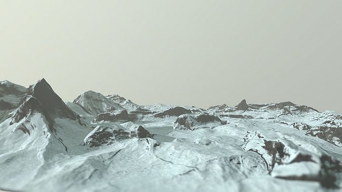 Snow terrain Low-poly 3D model