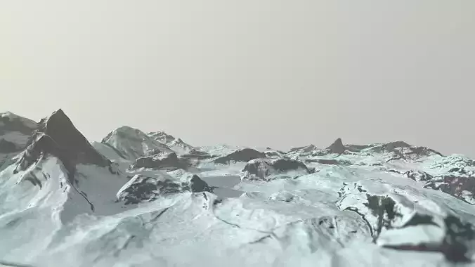 Snow terrain Low-poly 3D model