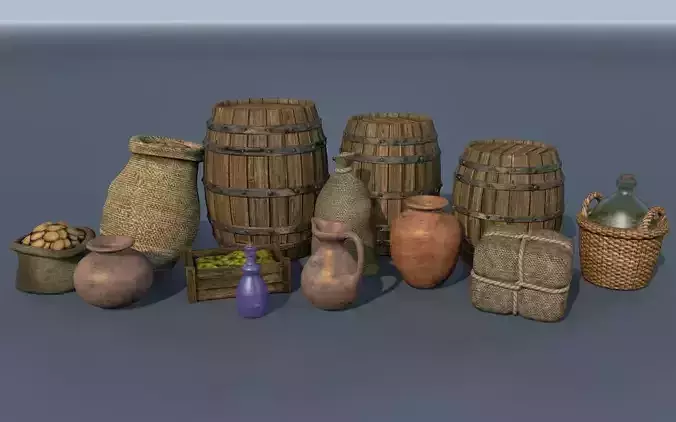 Medieval goods set 1 3D model