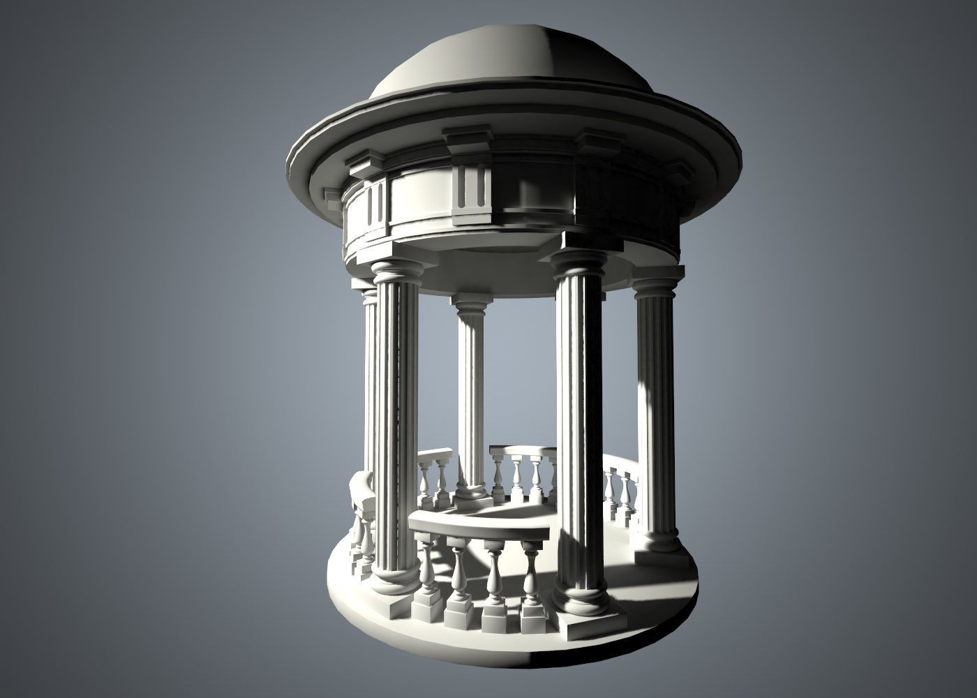 Rotunda Low-poly 3D model_2