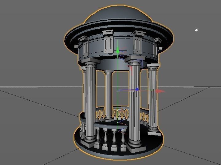 Rotunda Low-poly 3D model_3