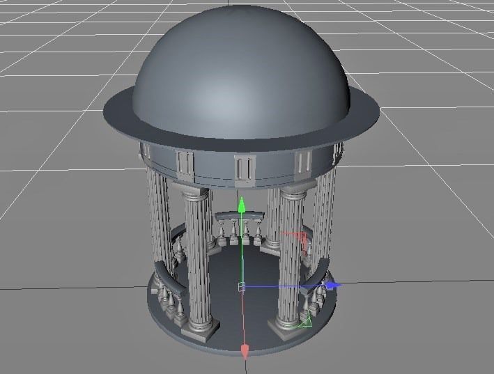 Rotunda Low-poly 3D model_5