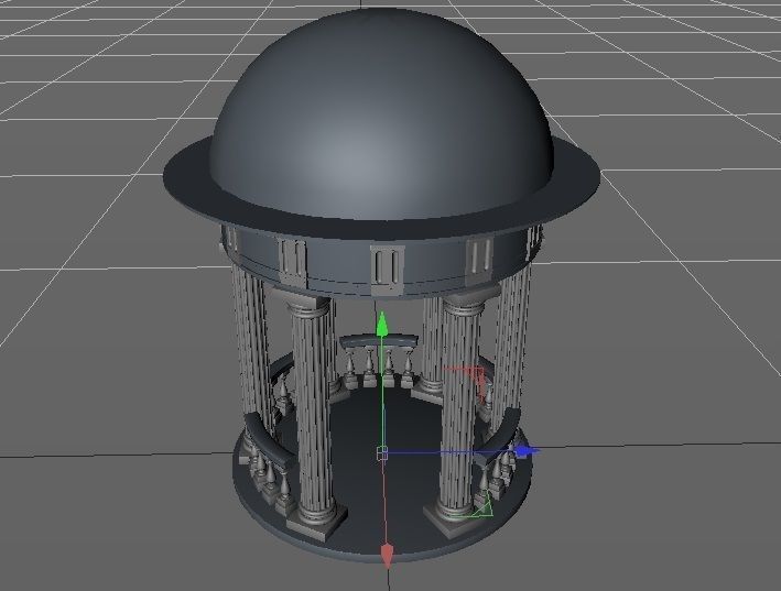 Rotunda Low-poly 3D model_4