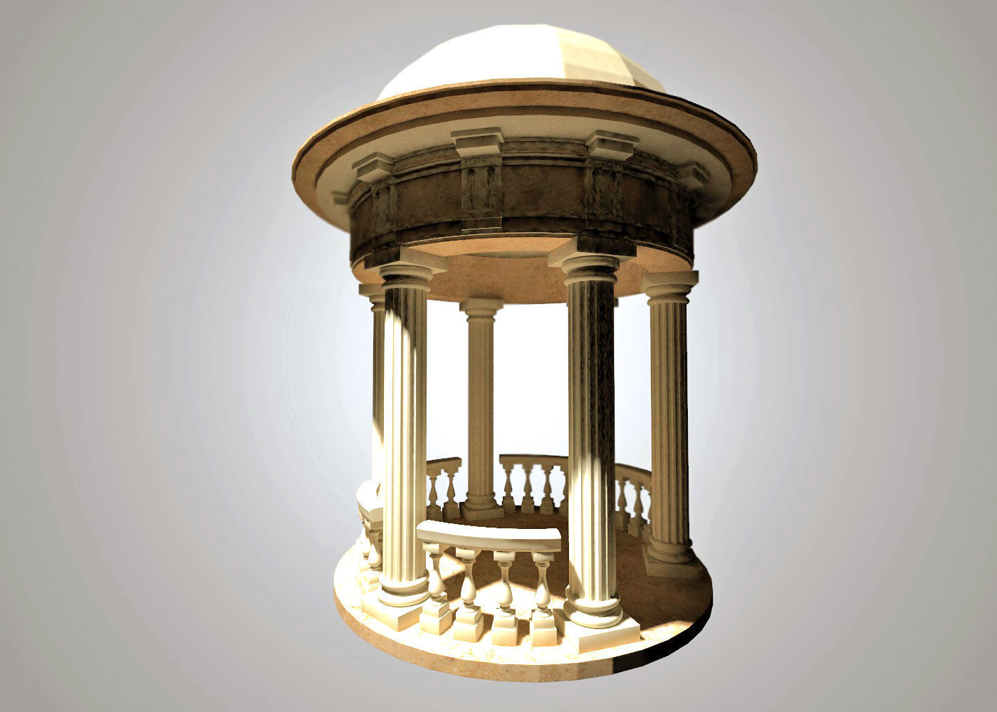 Rotunda Low-poly 3D model_6
