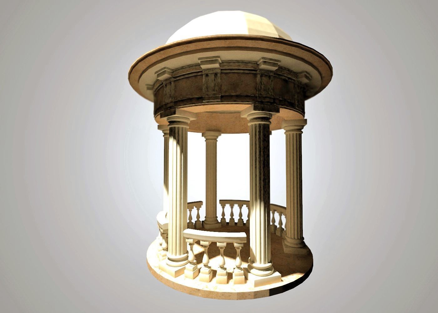 Rotunda Low-poly 3D model_1
