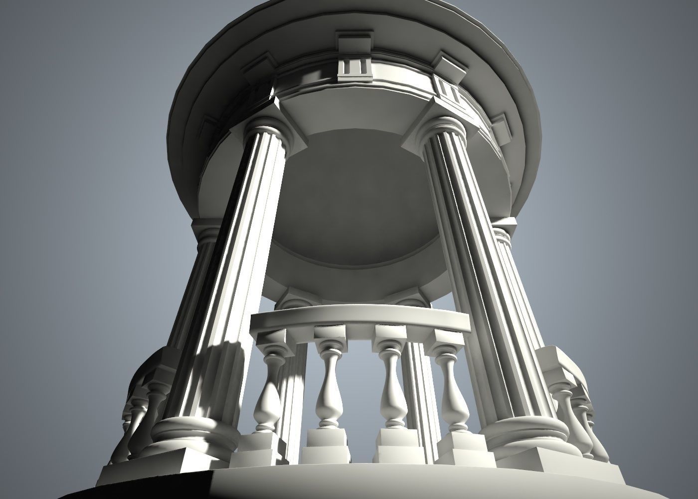 Rotunda Low-poly 3D model_0
