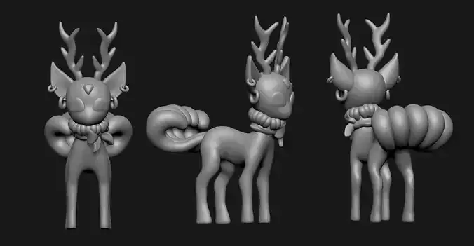 fantasy per character fairy horned 3D print model