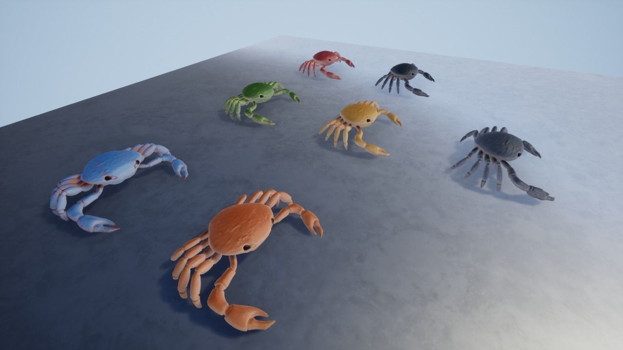 3D Crab Low-poly 3D model_5