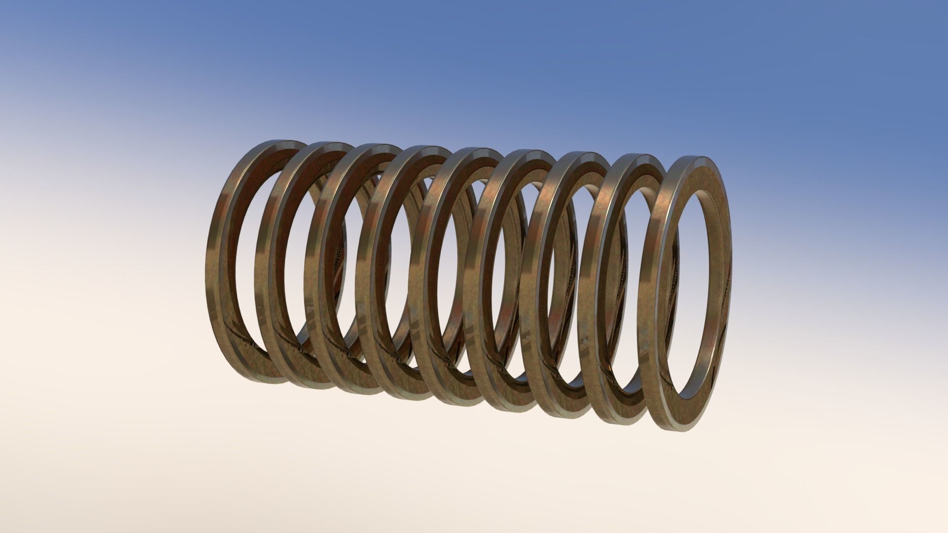 Cryptex - 9 Ring Numerical   Low-poly 3D model_7