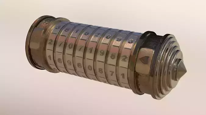 Cryptex - 9 Ring Numerical   Low-poly 3D model