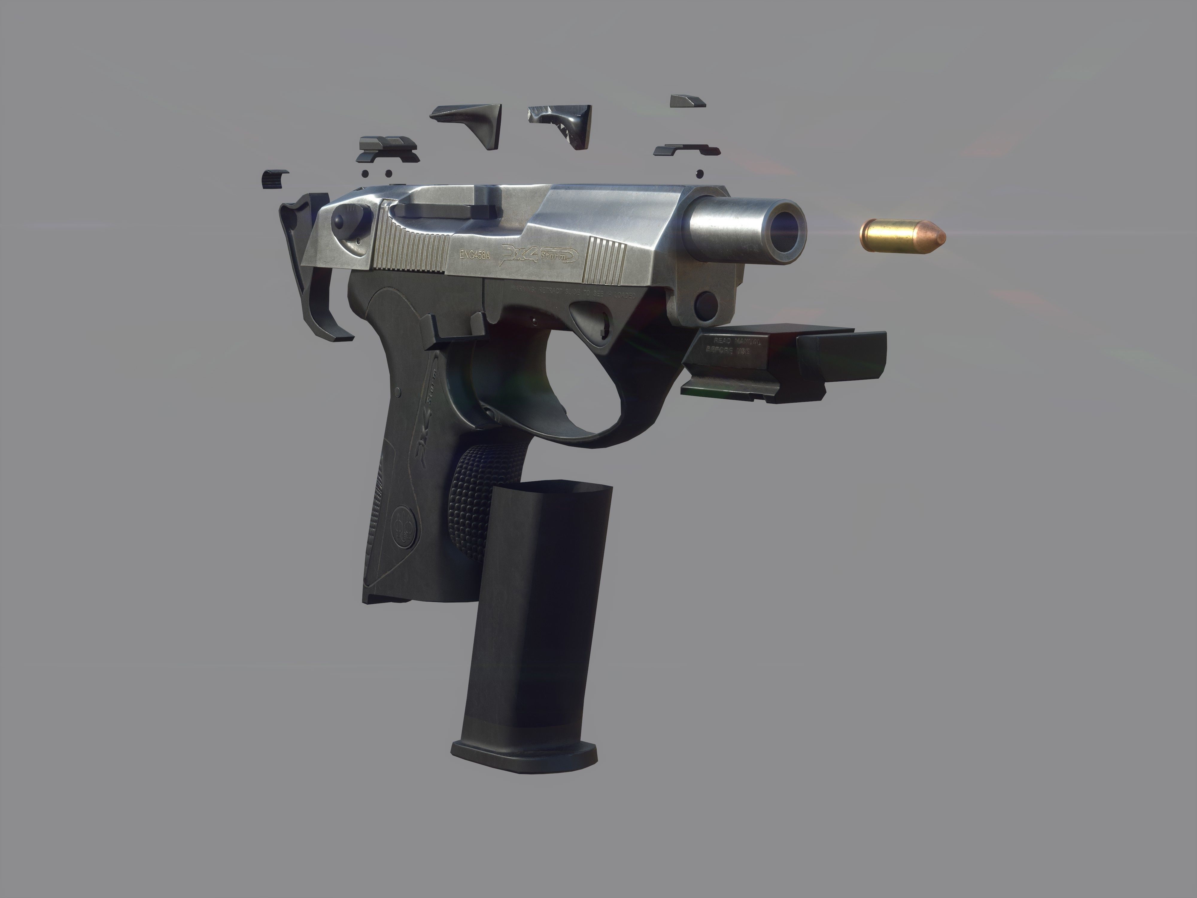 Weapon - Beretta Px4 Storm 2 Versions Low-poly 3D model_17