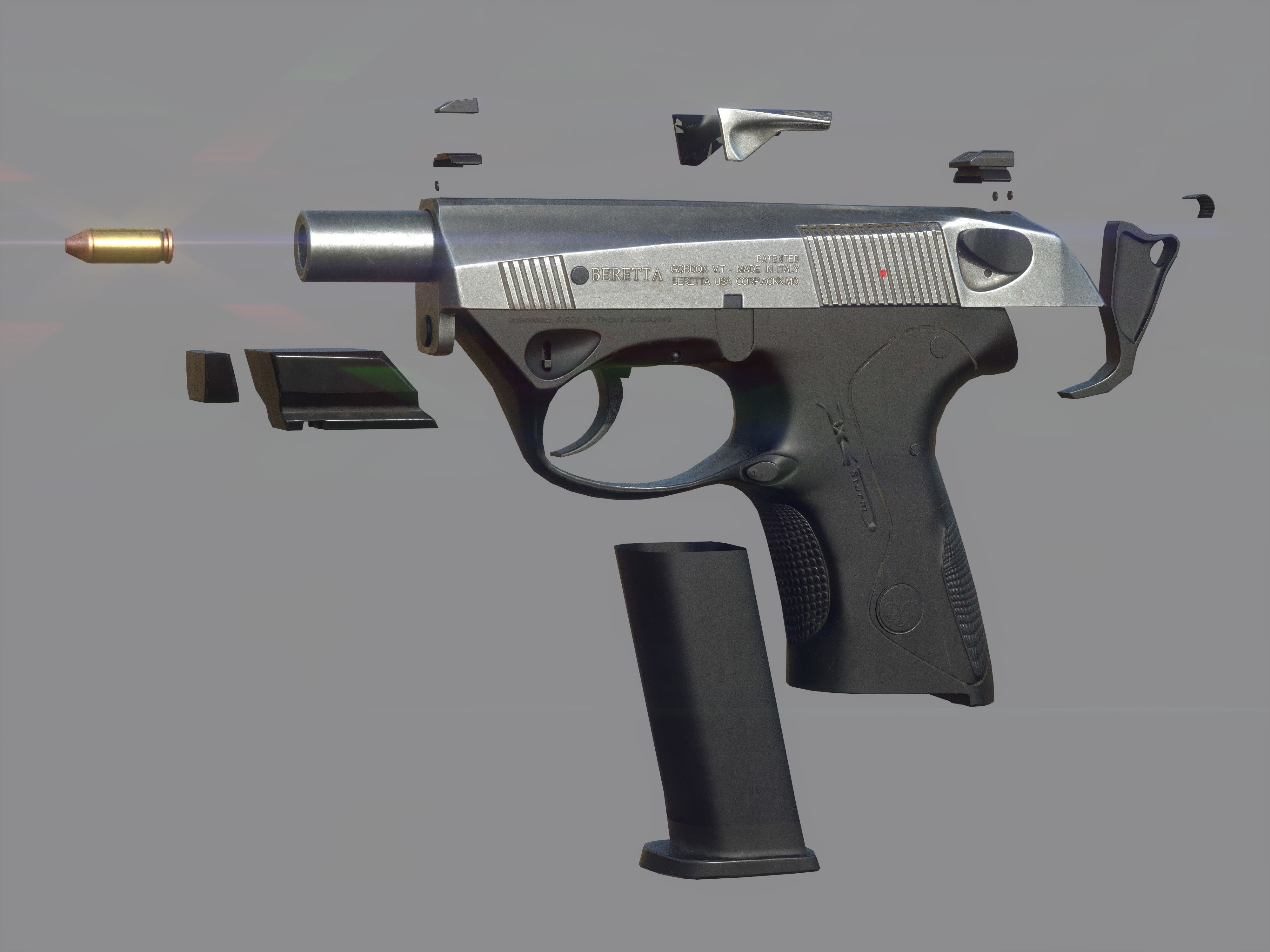 Weapon - Beretta Px4 Storm 2 Versions Low-poly 3D model_12