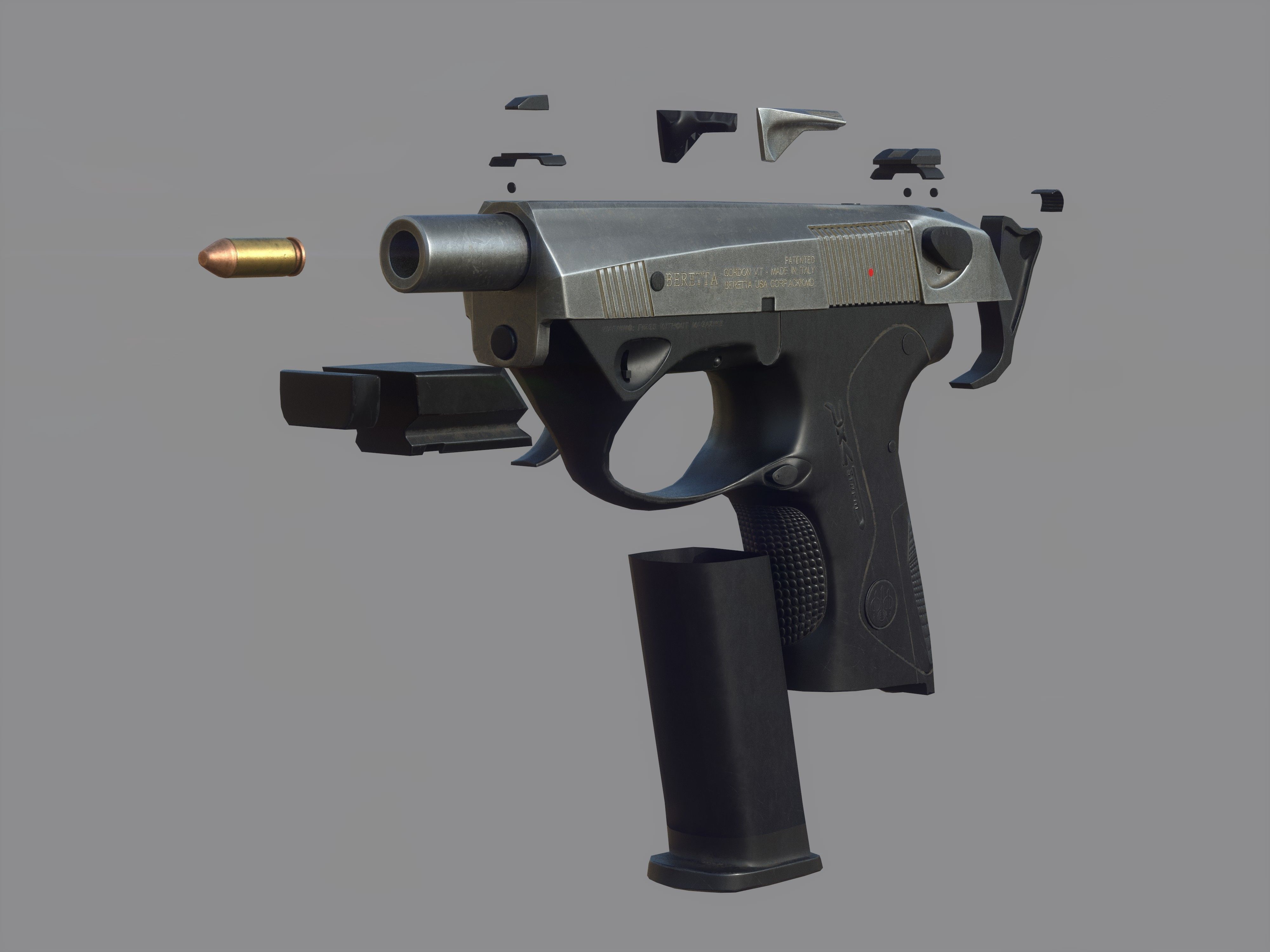 Weapon - Beretta Px4 Storm 2 Versions Low-poly 3D model_13