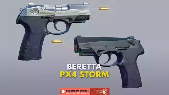 Weapon - Beretta Px4 Storm 2 Versions Low-poly 3D model