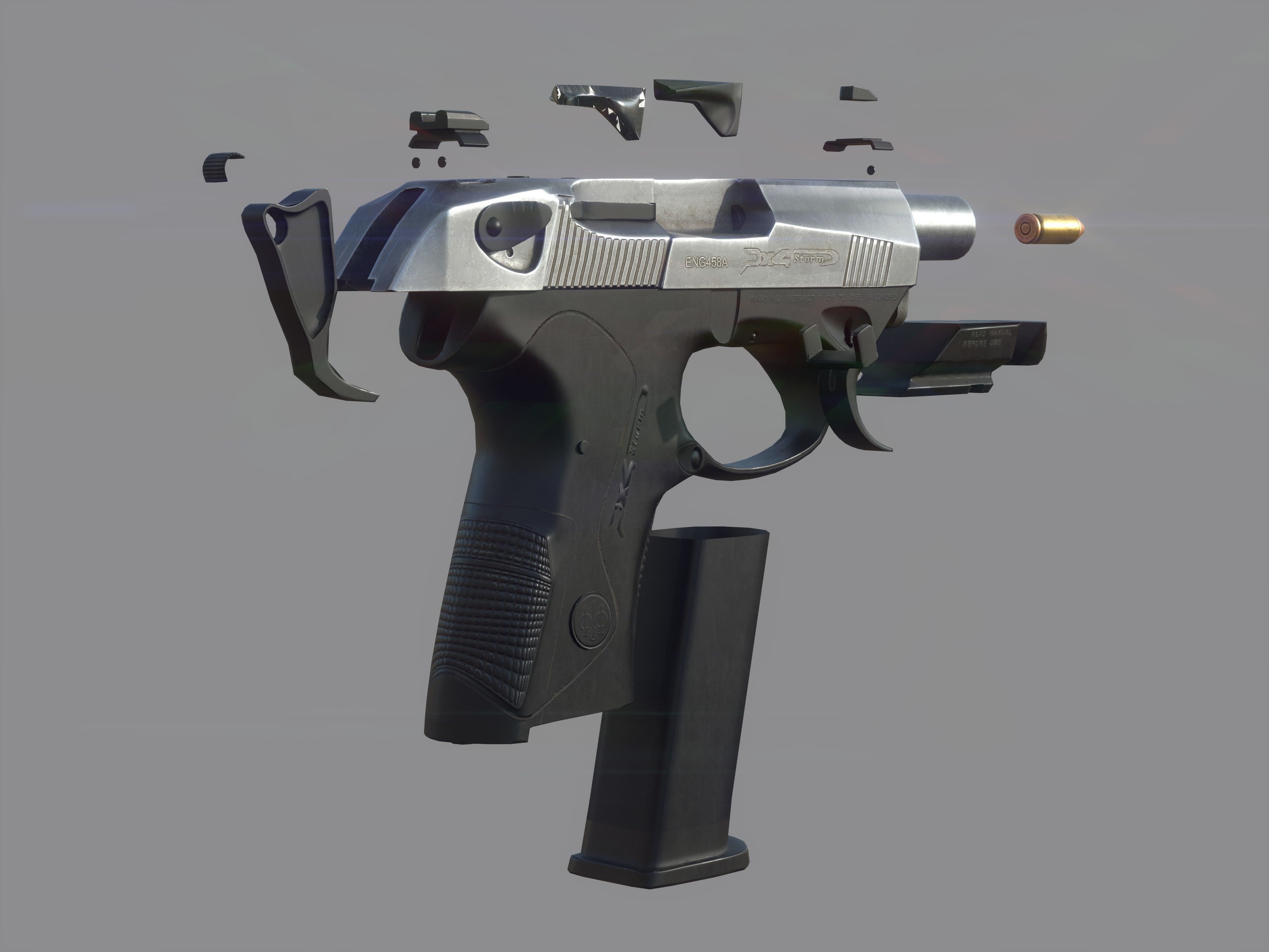 Weapon - Beretta Px4 Storm 2 Versions Low-poly 3D model_15