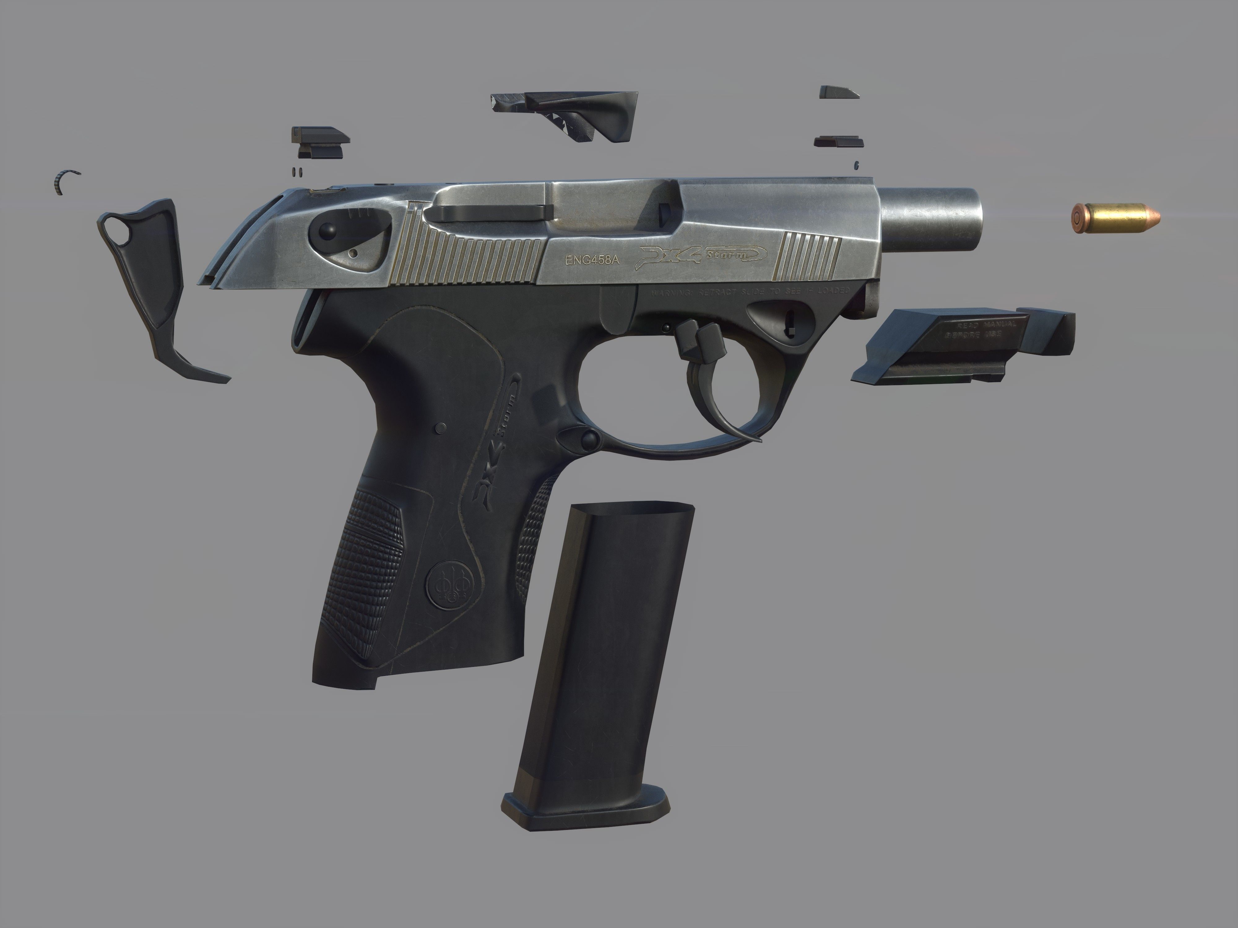Weapon - Beretta Px4 Storm 2 Versions Low-poly 3D model_16