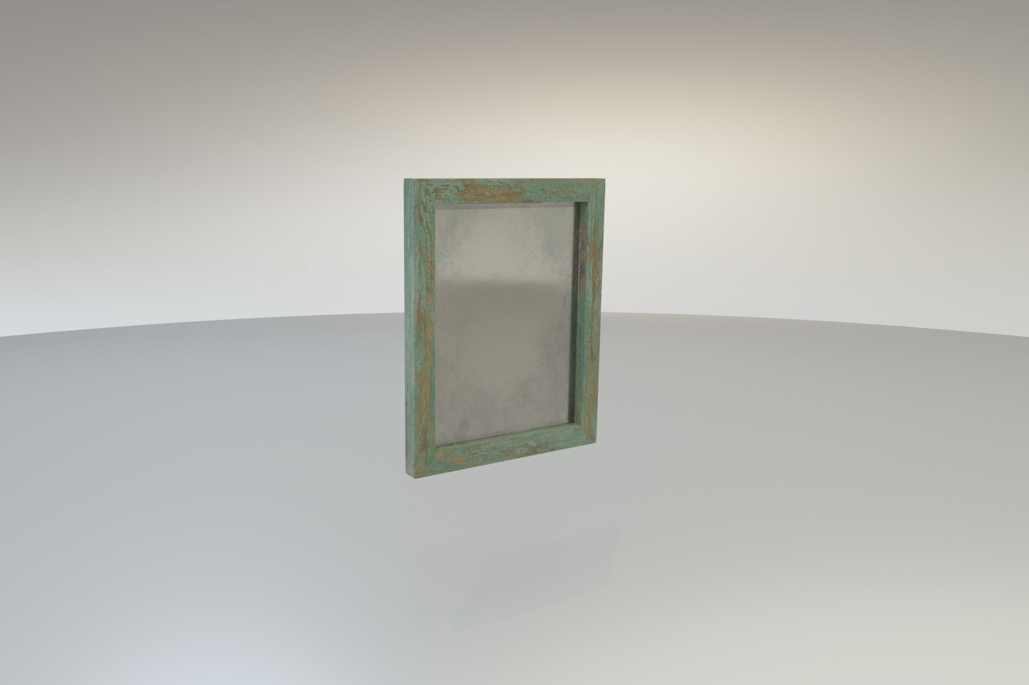 Worn Rustic Mirror Free low-poly 3D model_1