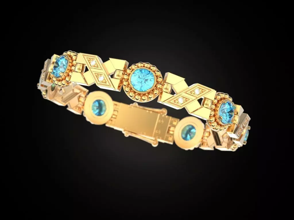Bracelet with lock box 2 3D print model