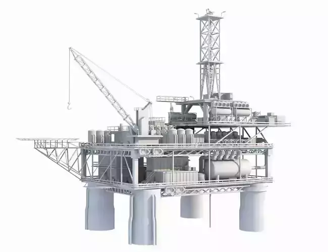 Oil rig - no textures 3D model