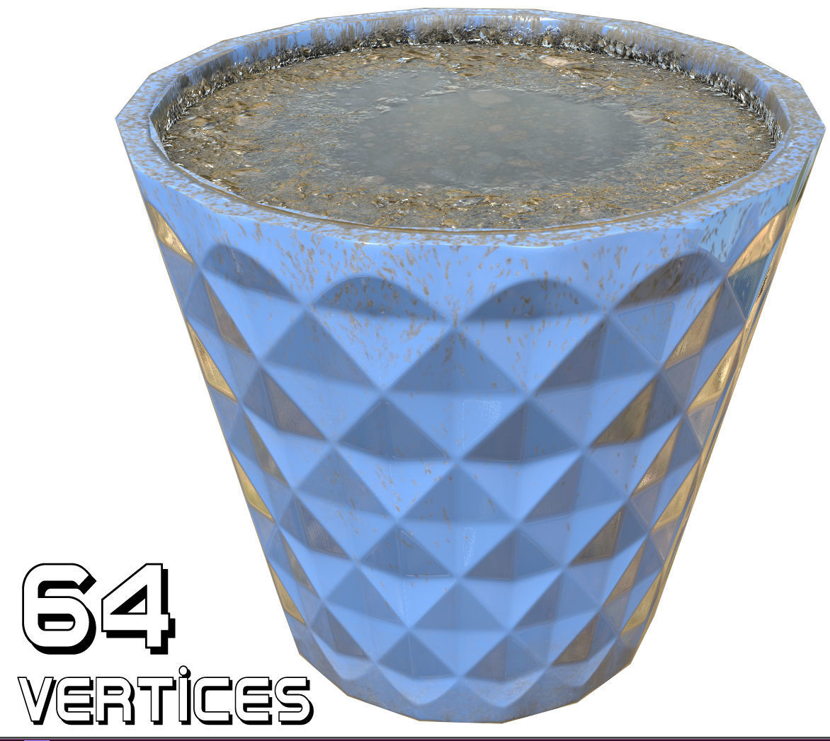 Pot Planter - Game Ready - VR AR Low-poly 3D model_12