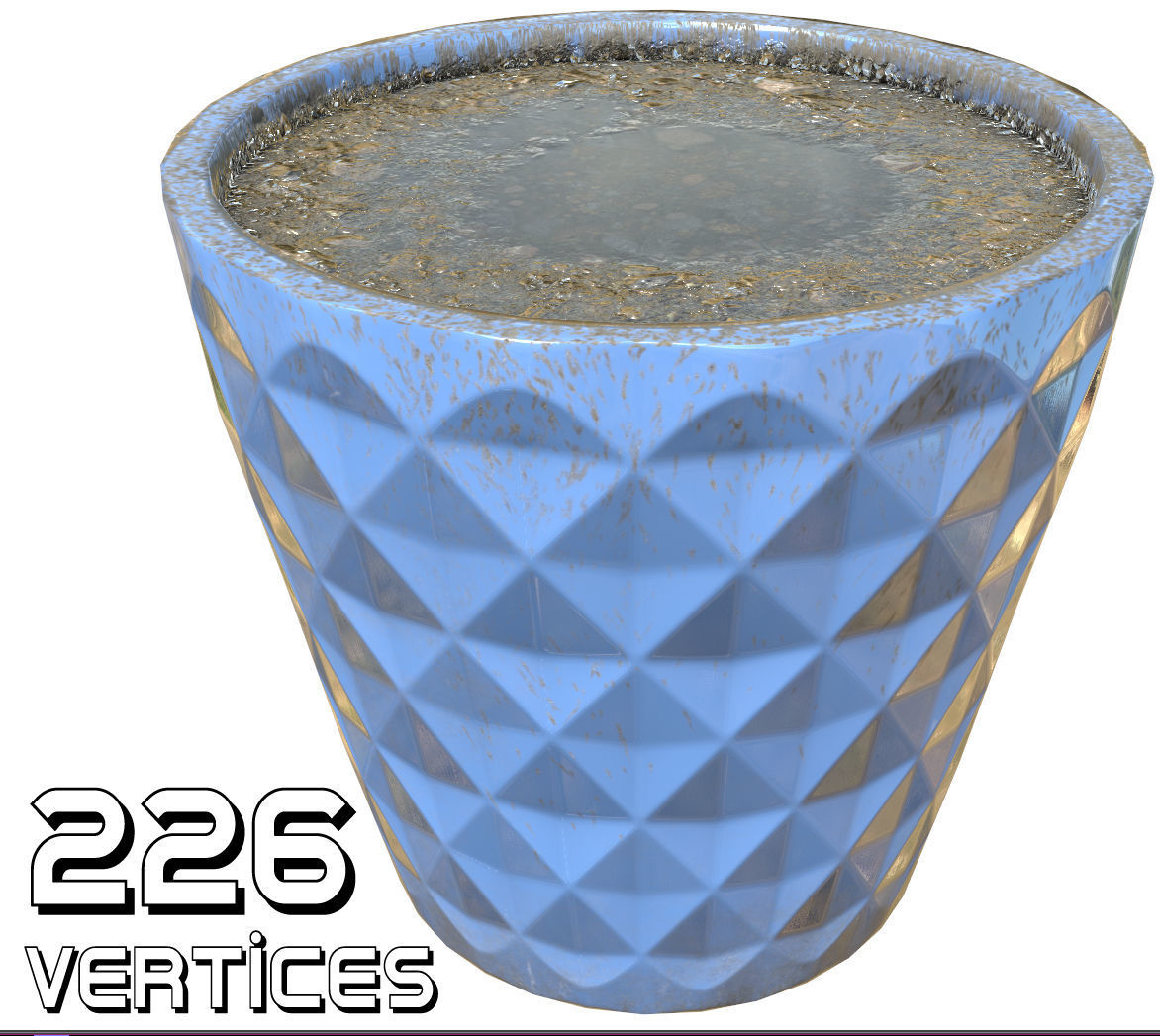 Pot Planter - Game Ready - VR AR Low-poly 3D model_8