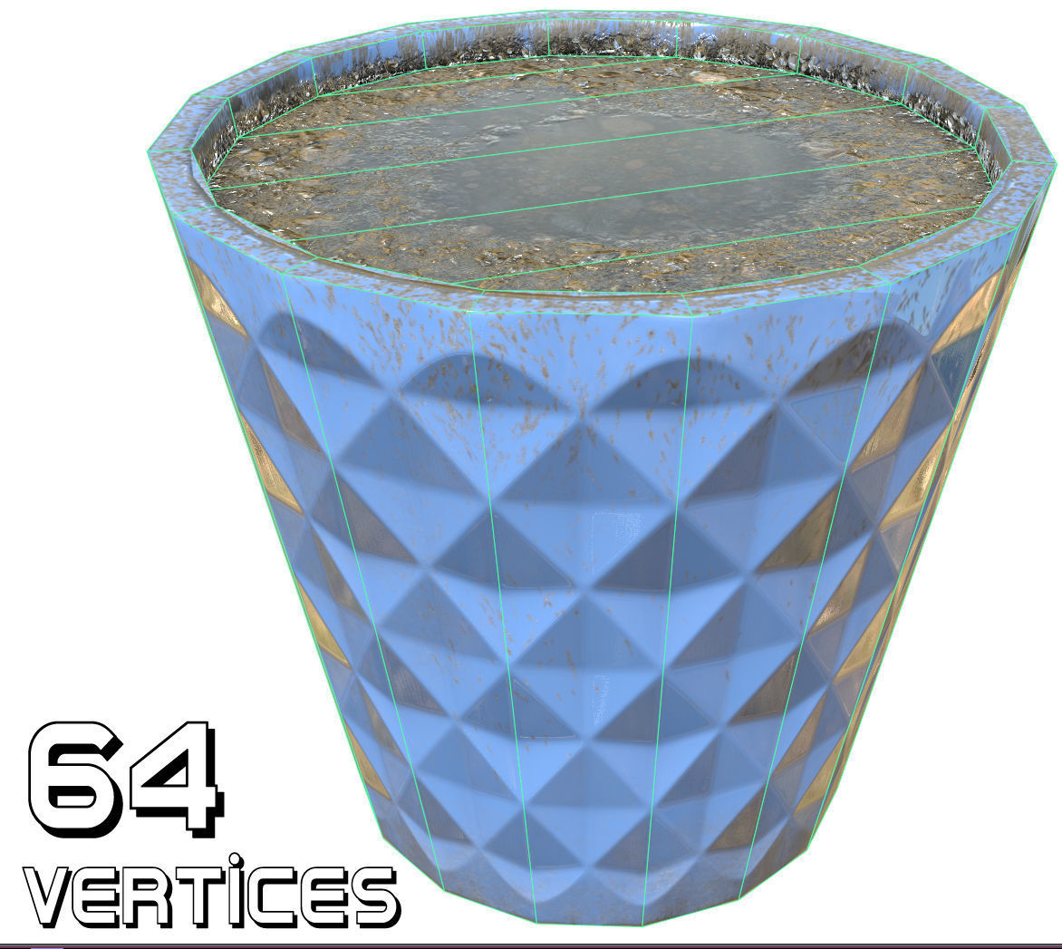 Pot Planter - Game Ready - VR AR Low-poly 3D model_13