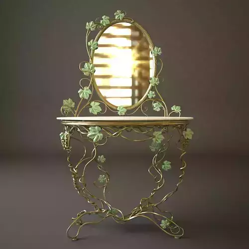 Dressing Table With Mirror 3D model