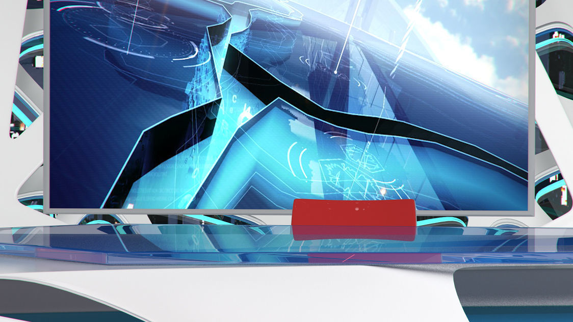 Virtual Broadcast Studio 16 Low-poly 3D model_41