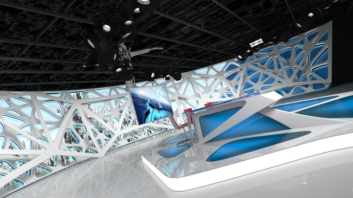 Virtual Broadcast Studio 16 Low-poly 3D model_23