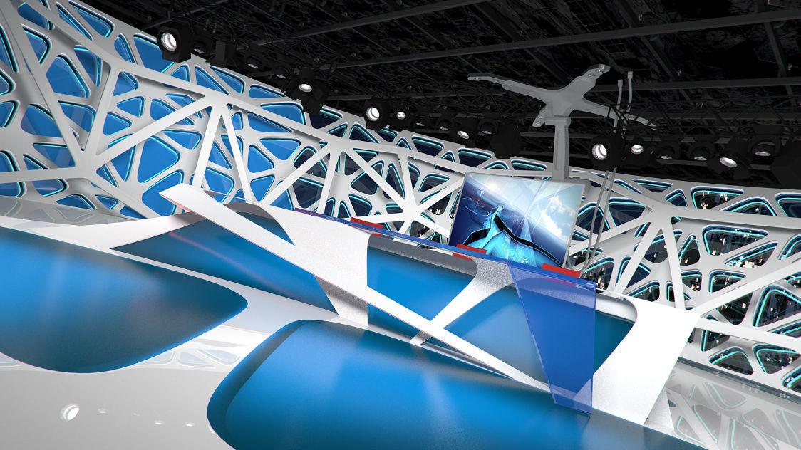 Virtual Broadcast Studio 16 Low-poly 3D model_34