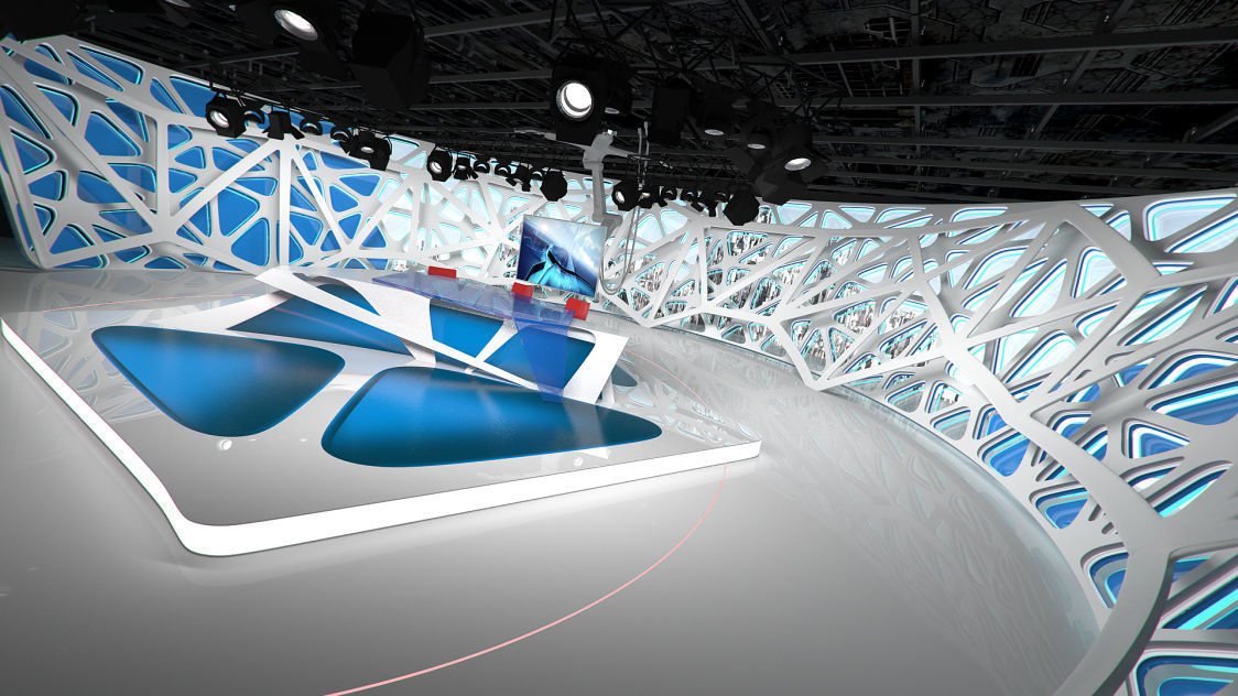 Virtual Broadcast Studio 16 Low-poly 3D model_20