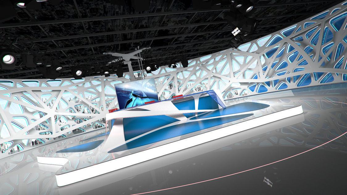 Virtual Broadcast Studio 16 Low-poly 3D model_19