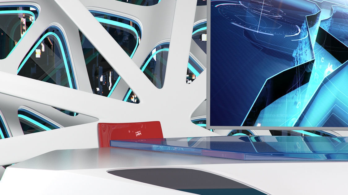 Virtual Broadcast Studio 16 Low-poly 3D model_40