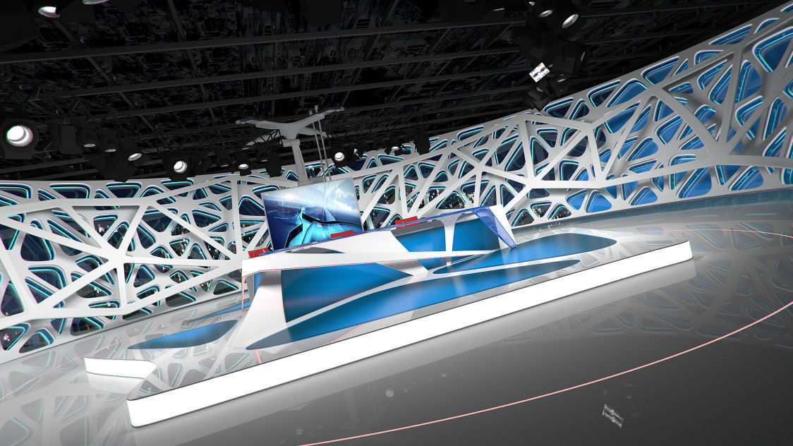 Virtual Broadcast Studio 16 Low-poly 3D model_35