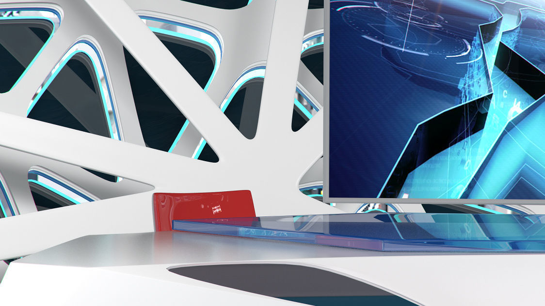 Virtual Broadcast Studio 16 Low-poly 3D model_10